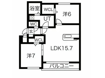 サージュブリエI(2LDK/1階)の間取り写真