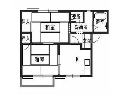 フレグランス山の辺(2K/2階)の間取り写真