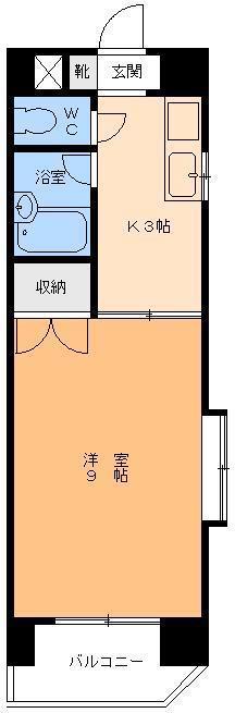 ポートパレス(1K/2階)の間取り写真