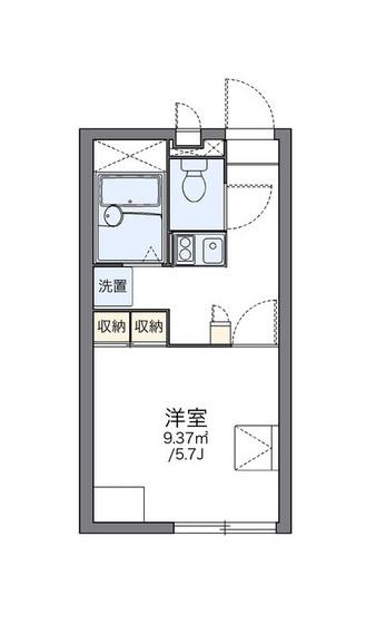 レオパレスドリーム瀬戸内(1K/2階)の間取り写真