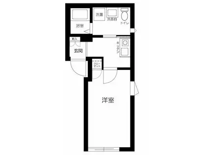 GLICION竹ノ塚(1K/2階)の間取り写真
