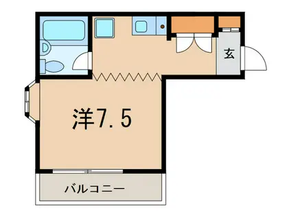 パールハイツ田園調布(ワンルーム/3階)の間取り写真