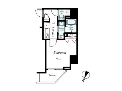 ハーモニーレジデンス大塚山手(1K/9階)の間取り写真