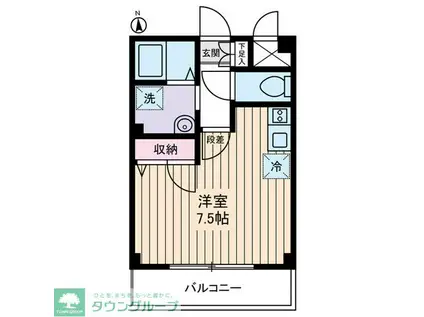 Mフラット(ワンルーム/2階)の間取り写真