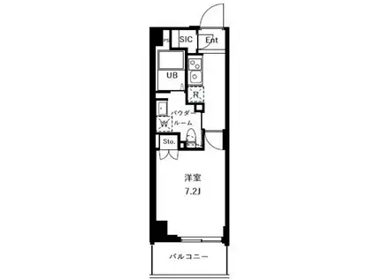 ザ・ケンジントン・レジデンスときわ台(1SK/2階)の間取り写真