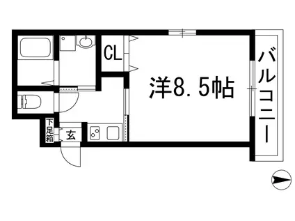 モレス・ヴィラ池田(1K/1階)の間取り写真