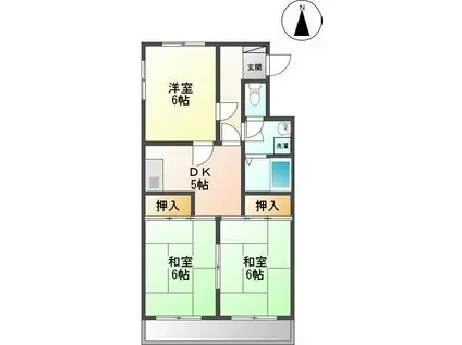 メゾン小林II(3DK/2階)の間取り写真