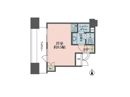 ルネ新宿御苑タワー(ワンルーム/7階)の間取り写真