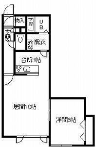 WAKE07(1LDK/1階)の間取り写真