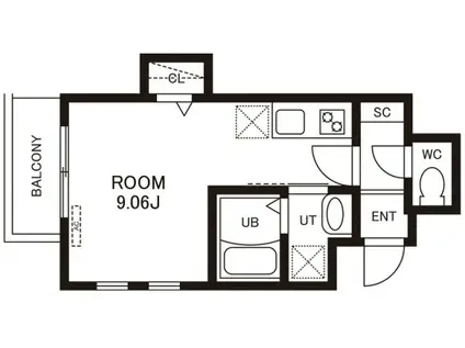 シェリム南福岡VI(ワンルーム/1階)の間取り写真