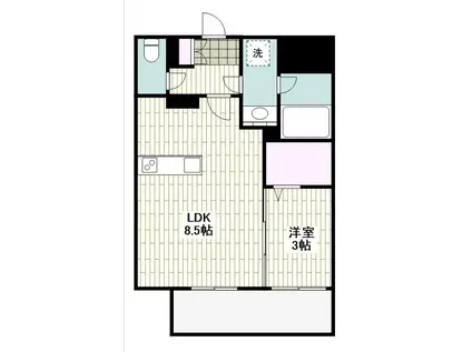 グランフォーレ小倉シティタワー(1LDK/8階)の間取り写真