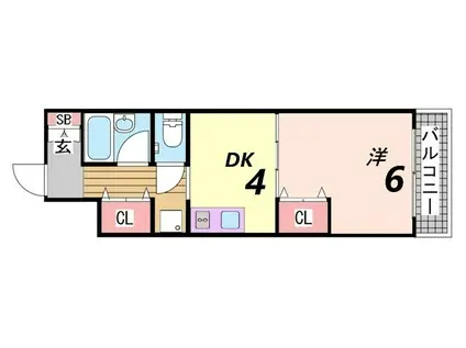 グローリー元町(1DK/7階)の間取り写真