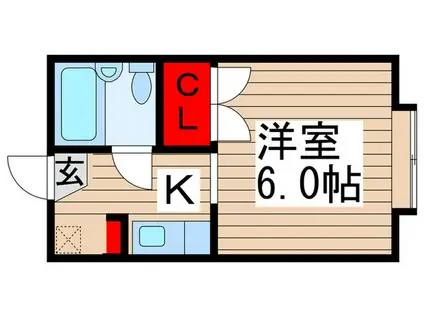 マック・ハイツ鎌ヶ谷(1K/1階)の間取り写真