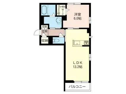 エクラージュ(1LDK/2階)の間取り写真