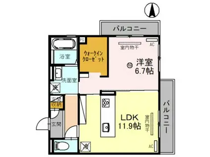 コーポTE II(1LDK/2階)の間取り写真