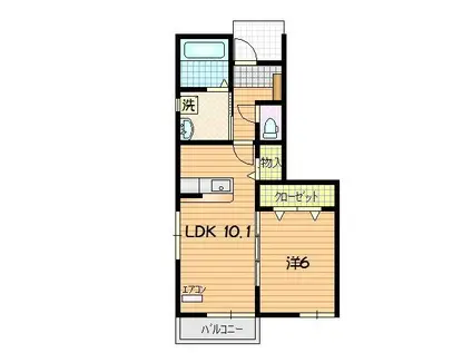 ドリームハウスK A(1LDK/1階)の間取り写真