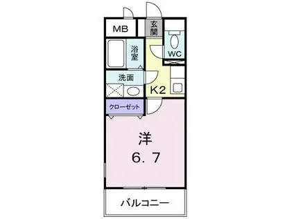 フルール・M(1K/3階)の間取り写真