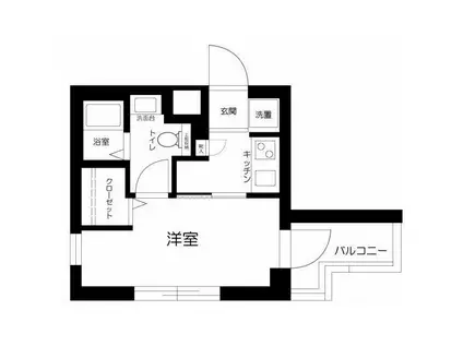 フルセイル品川(1K/3階)の間取り写真