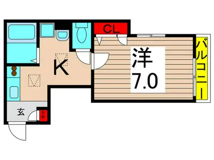 アプリコットガーデン(1K/1階)の間取り写真