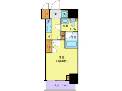 プレール・ドゥーク北品川(1K/4階)の間取り写真