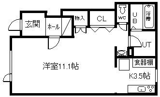 PLEASANT IV(1K/1階)の間取り写真