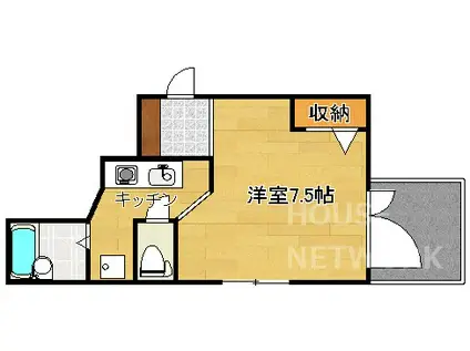 CROSS.BLD(1K/1階)の間取り写真