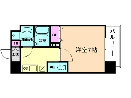 BPRレジデンス福島 (1K/4階)の間取り写真