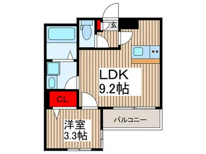 クラシア草加中央1(1LDK/1階)の間取り写真