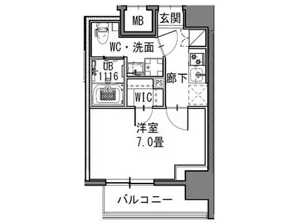S-RESIDENCE新御徒町イースト(1K/5階)の間取り写真
