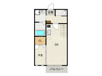 ビータス南福岡(1DK/1階)の間取り写真