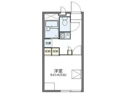 レオパレスエルパセオIII(1K/2階)の間取り写真