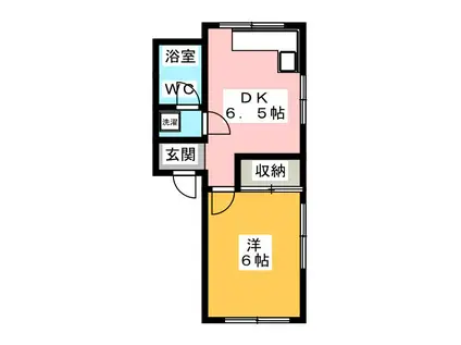 戸部ハイム(1DK/2階)の間取り写真