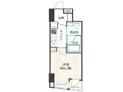 東建シティハイツ池袋(1K/8階)の間取り写真