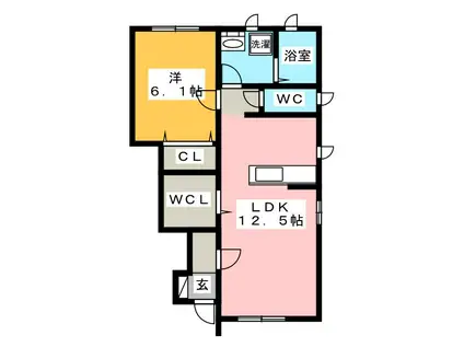 FERIO A(1LDK/1階)の間取り写真