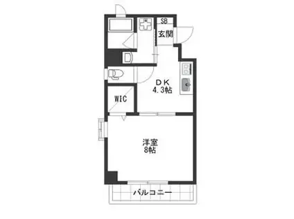 プロビデンス栄南(1DK/3階)の間取り写真