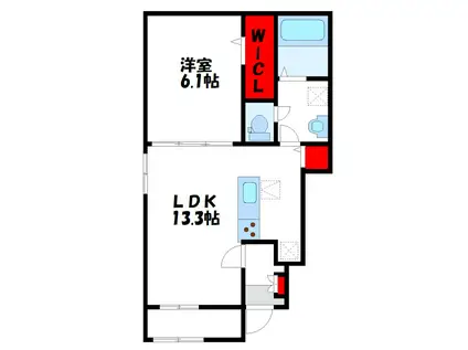 ハウスビバルディA(1LDK/1階)の間取り写真