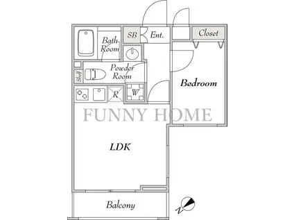 ミリアレジデンス桜新町(1LDK/1階)の間取り写真