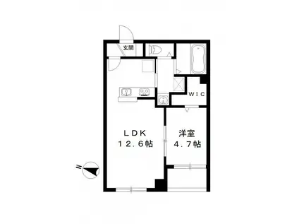 FRANKLIN AVE(1LDK/3階)の間取り写真