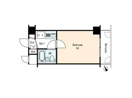 セザール戸越(1K/3階)の間取り写真