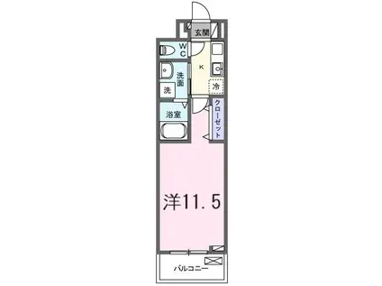 たばさはうすII(1K/2階)の間取り写真