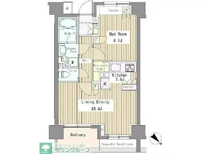 リベルテ月島(1LDK/7階)の間取り写真