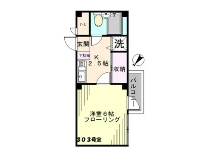 ローズキャッスル池袋(1K/3階)の間取り写真