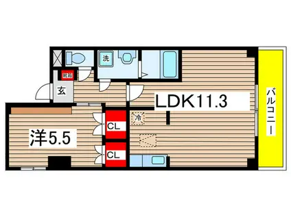 COURTBLANC(1LDK/1階)の間取り写真