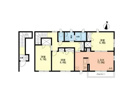 サマンサA(3LDK/2階)の間取り写真