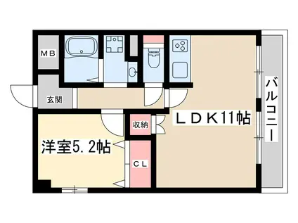 サンキライフ白遥(1LDK/5階)の間取り写真