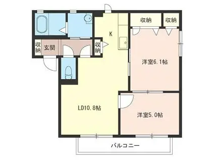 ドルチェリア(2LDK/1階)の間取り写真