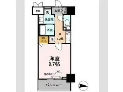 CASA99(1K/1階)の間取り写真
