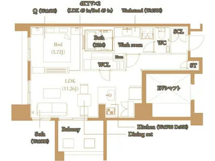 THE PALACE JOSUI(1LDK/11階)の間取り写真