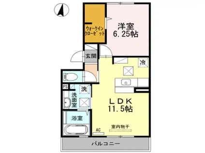 オッツセンチュリー(1LDK/1階)の間取り写真