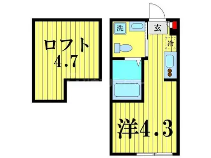 DREAM小岩(ワンルーム/2階)の間取り写真